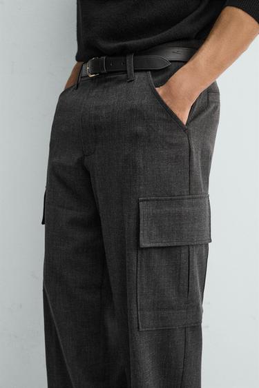 COMFORT STRAIGHT-LEG CARGO TROUSERS - Grey by Zara - Image 5