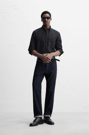STRAIGHT FIT SELVEDGE JEANS - Indigo van Zara - Afbeelding 0