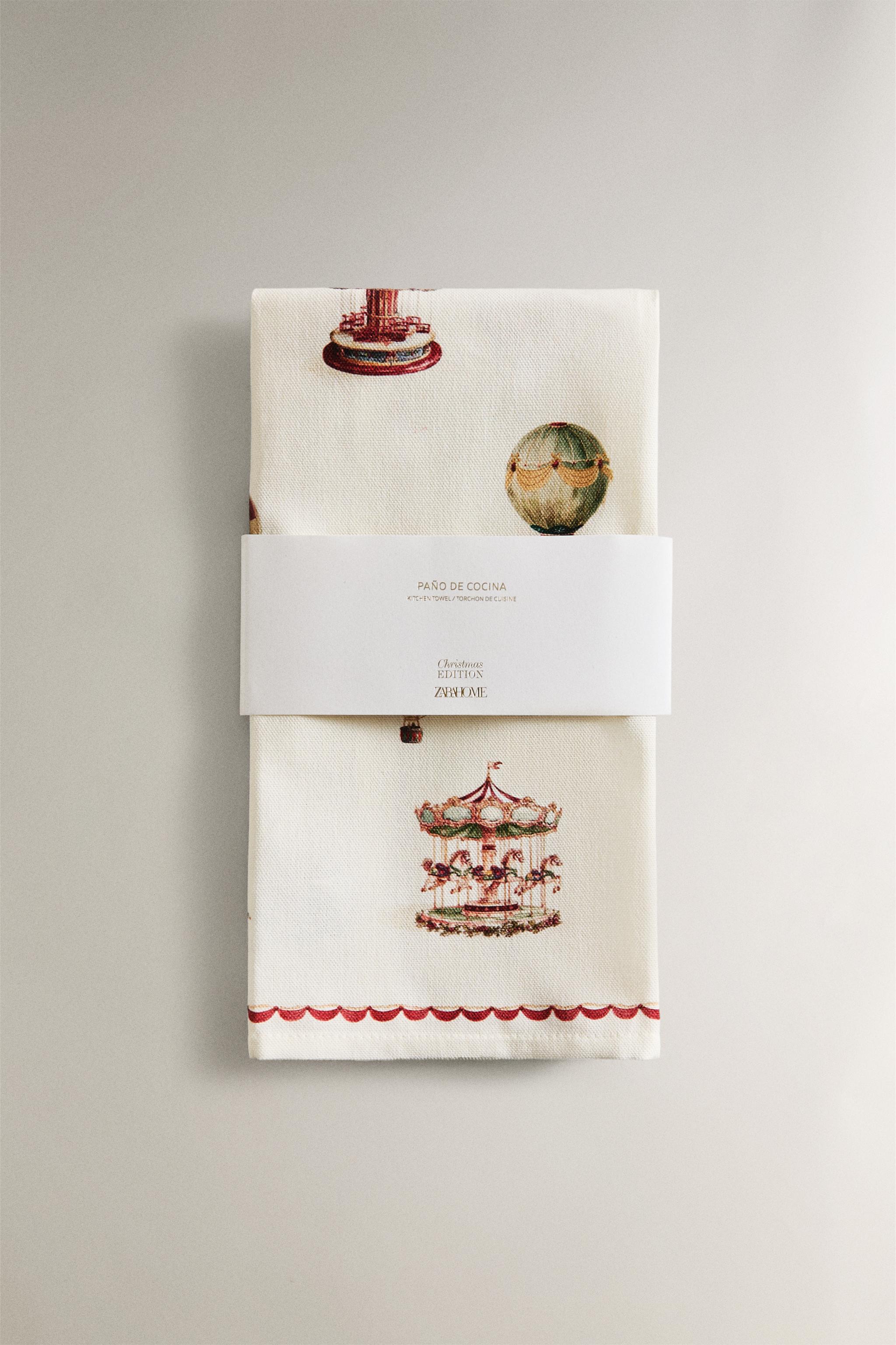 SET OF COTTON CHRISTMAS BALLOON KITCHEN TOWELS (SET OF 2)