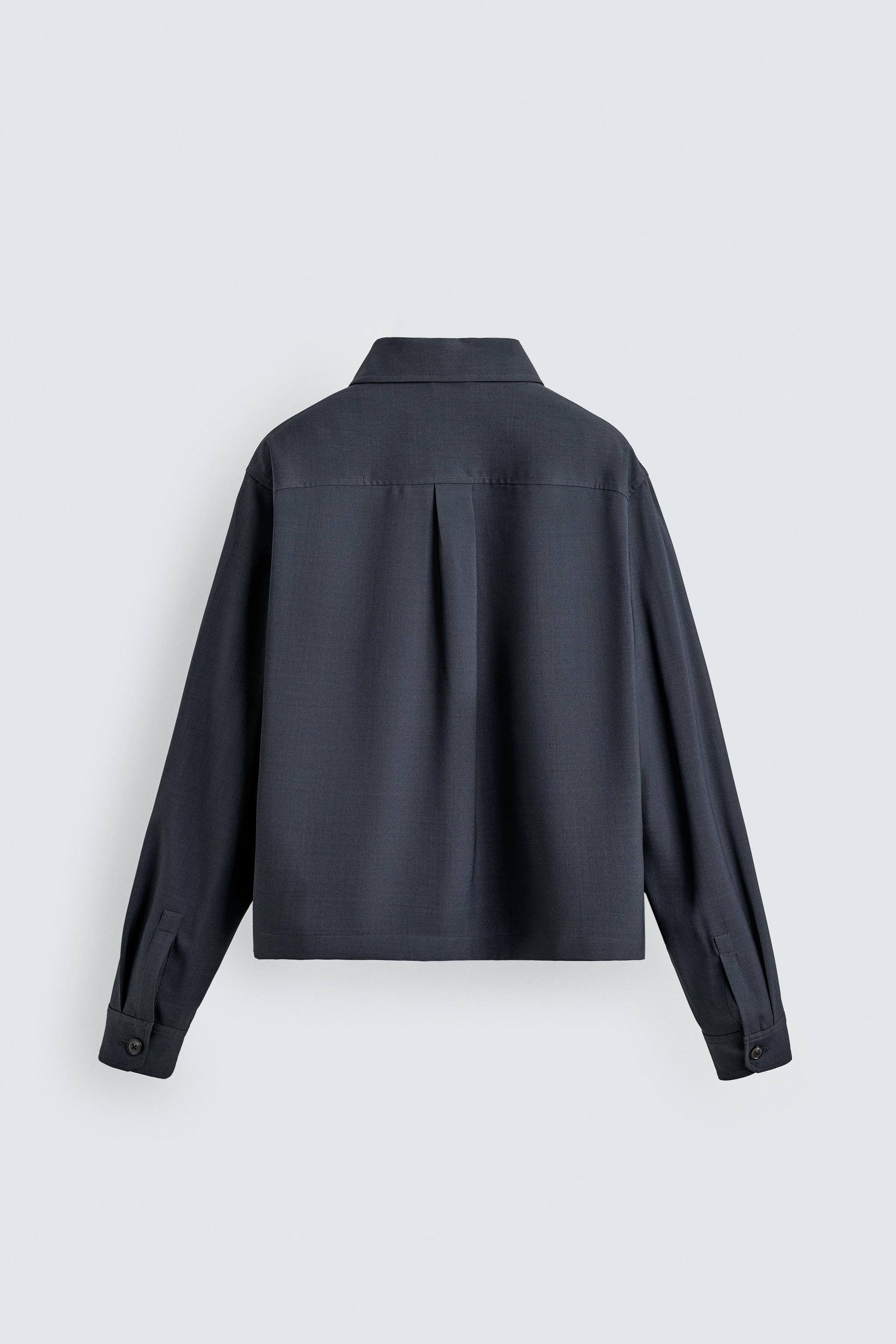 リラックスフィットジッパーシャツジャケット - テールブルー | ZARA 