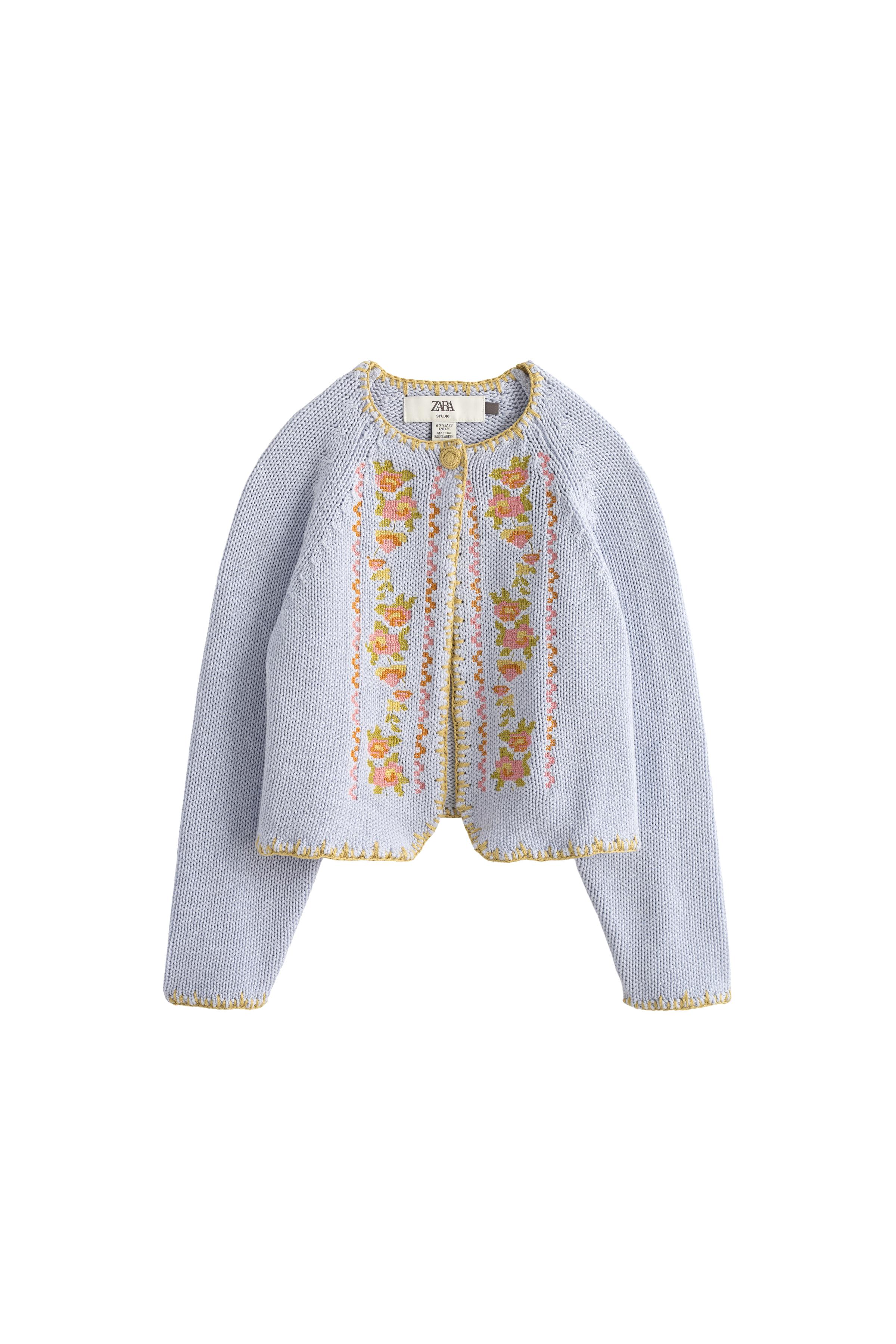 CROSS-STITCH FLORAL EMBROIDERED KNIT CARDIGAN LIMITED EDITION