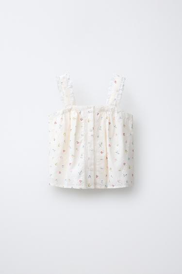 ТОП SCHIFFLY С КРУЖЕВОМ — ЭКРЮ от Zara