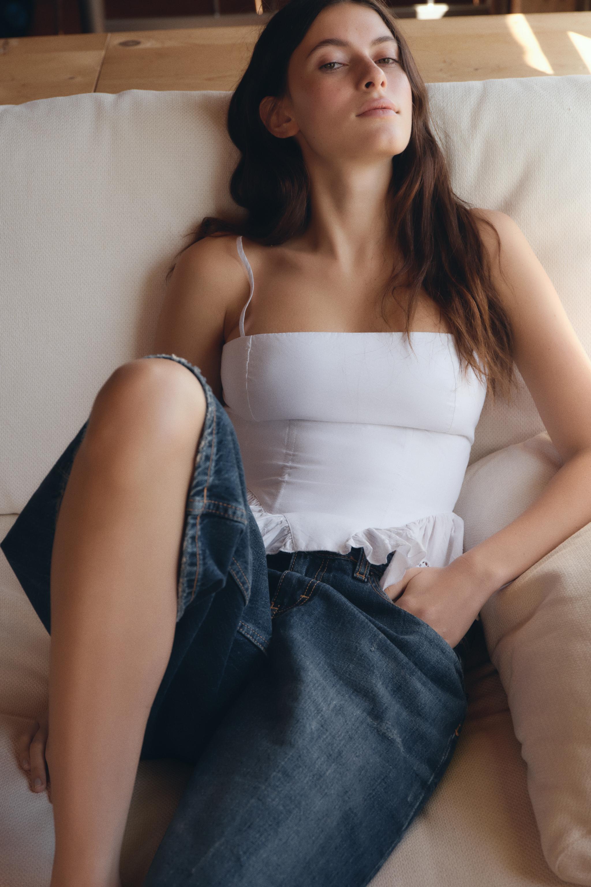 ポプリン コルセットトップス - ホワイト | ZARA Japan / 日本
