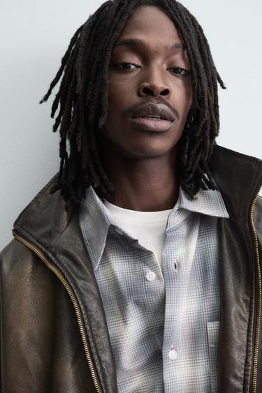 WASHED LEATHER EFFECT JACKET - Brown by Zara - Image 5