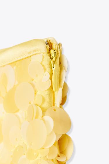 MINI JUPE À PAILLETTES - Jaune de Zara - Image 3