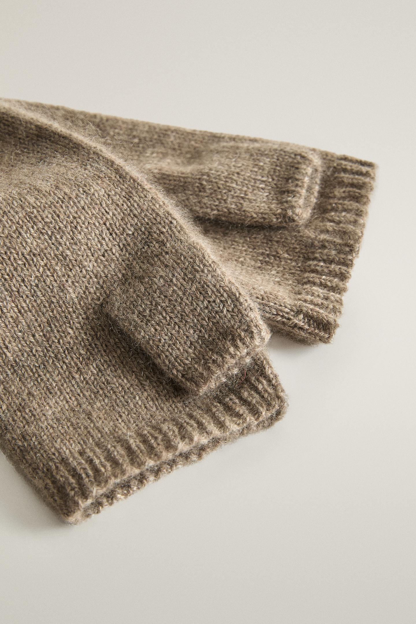 Женские перчатки Zara Cashmere, цвет: Коричневый / Серо-коричневый — фото 3