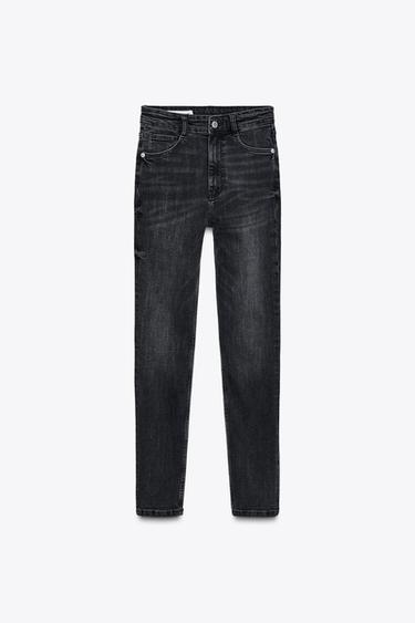 JEANS TRF SKINNY CINTURA ALTA - Cinza-médio da Zara