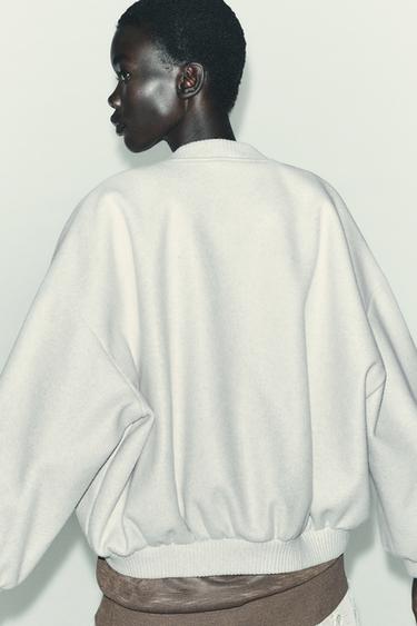 BLOUSON BOMBER OVERSIZE SOFT - Écru de Zara - Image 5