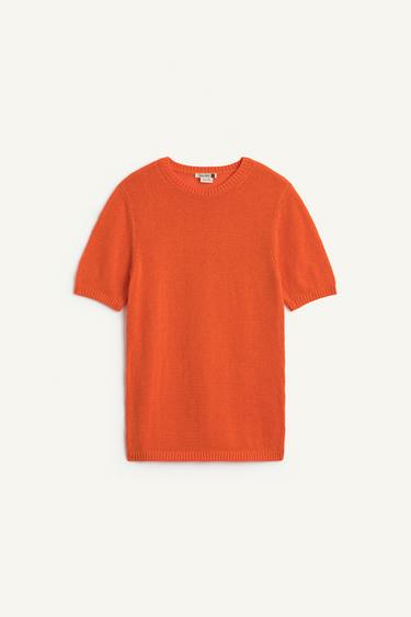 SHRT KNT CTTN 16 - Orange by Zara