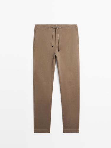 Zara Cotton blend jogger fit trousers - Oil - Image 0