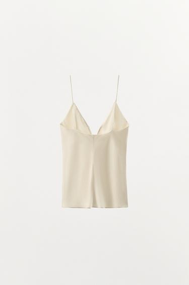 SATIN CAMISOLE TOP - Ecru by Zara - Image 8