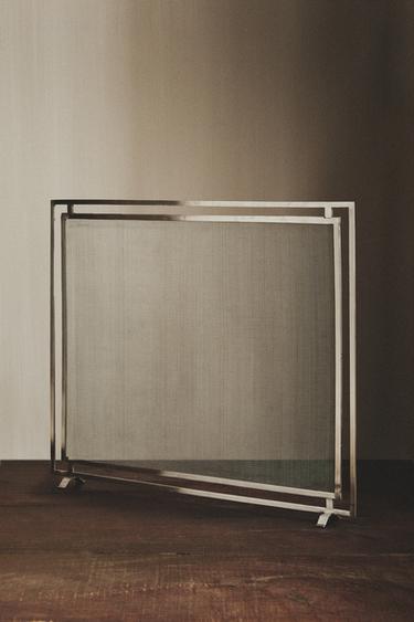 STEEL FIREPLACE SPARK GUARD SCREEN - Silver by Zara
