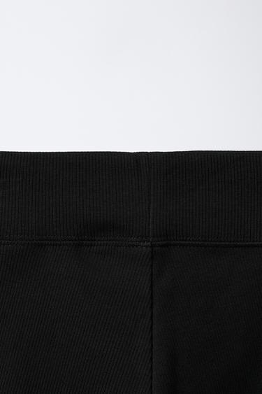 LEGGING COURT CÔTELÉ - Noir de Zara - Image 3