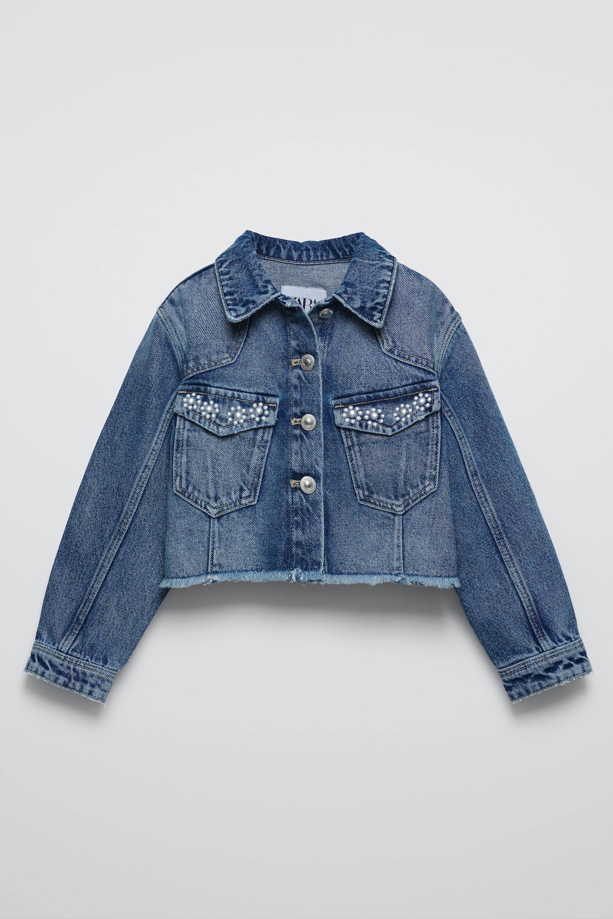 CROPPED STUDDED DENIM JACKET