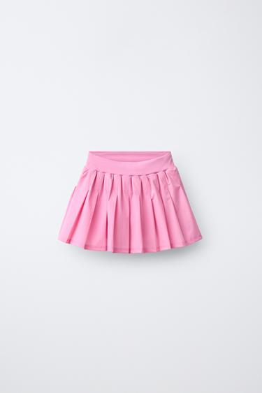 SKORT MIT RADLERHOSE UND FALTEN - Pastellrosa von Zara