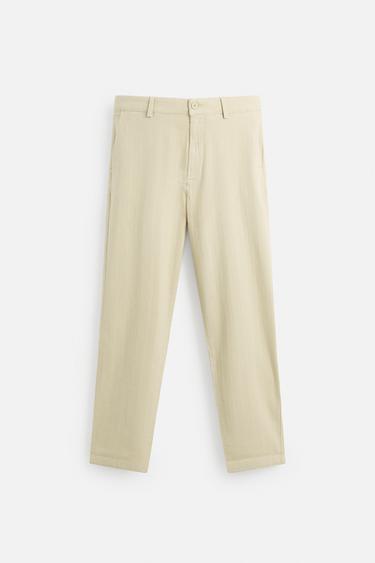 PANTALÓN CHINO ESTRUCTURA - Khaki claro de Zara