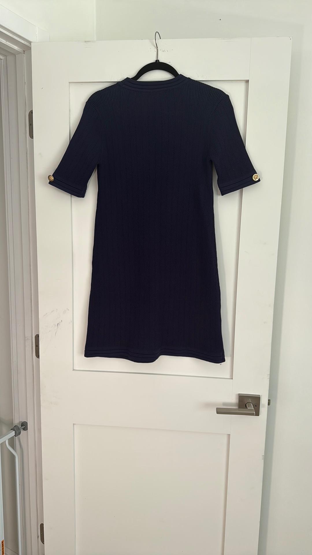 GOLD BUTTON KNIT MINI DRESS - Image 5