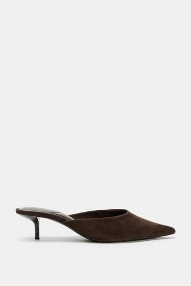 SUEDE MULE - Brown by Zara - Image 0