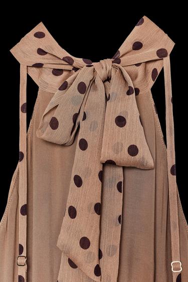 MIDI-KLEID MIT PUNKTMUSTER UND GÜRTEL - 930 von Zara