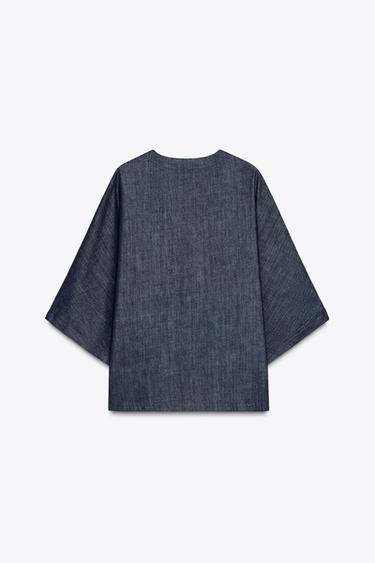 ZARA WOMAN COLLECTION RELAXED DENIM SHIRT - Blue by Zara - Image 7
