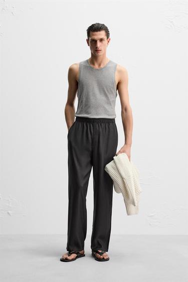 Zara CREPE TANK TOP - Gray marl - Image 0