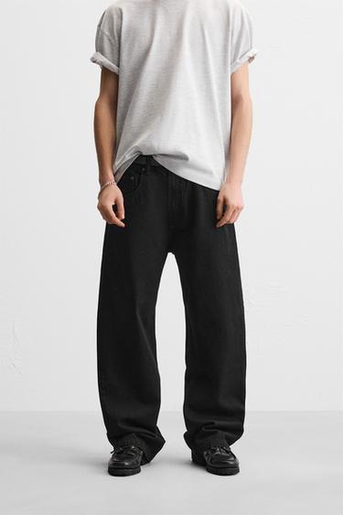 BAGGY FIT JEANS - Sort fra Zara