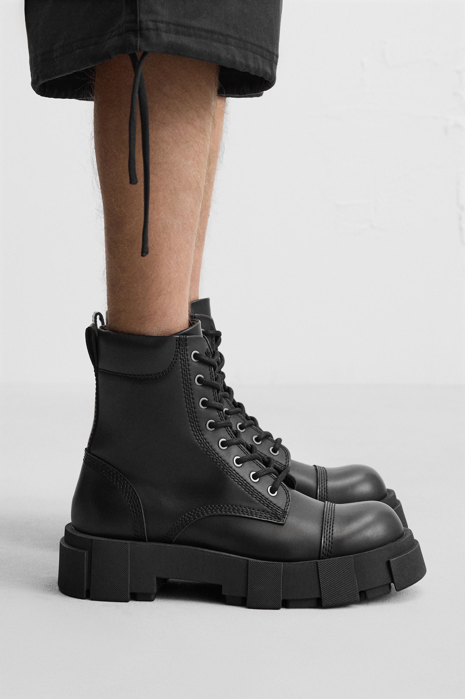 LACE-UP BOOTS WITH TRACK SOLES