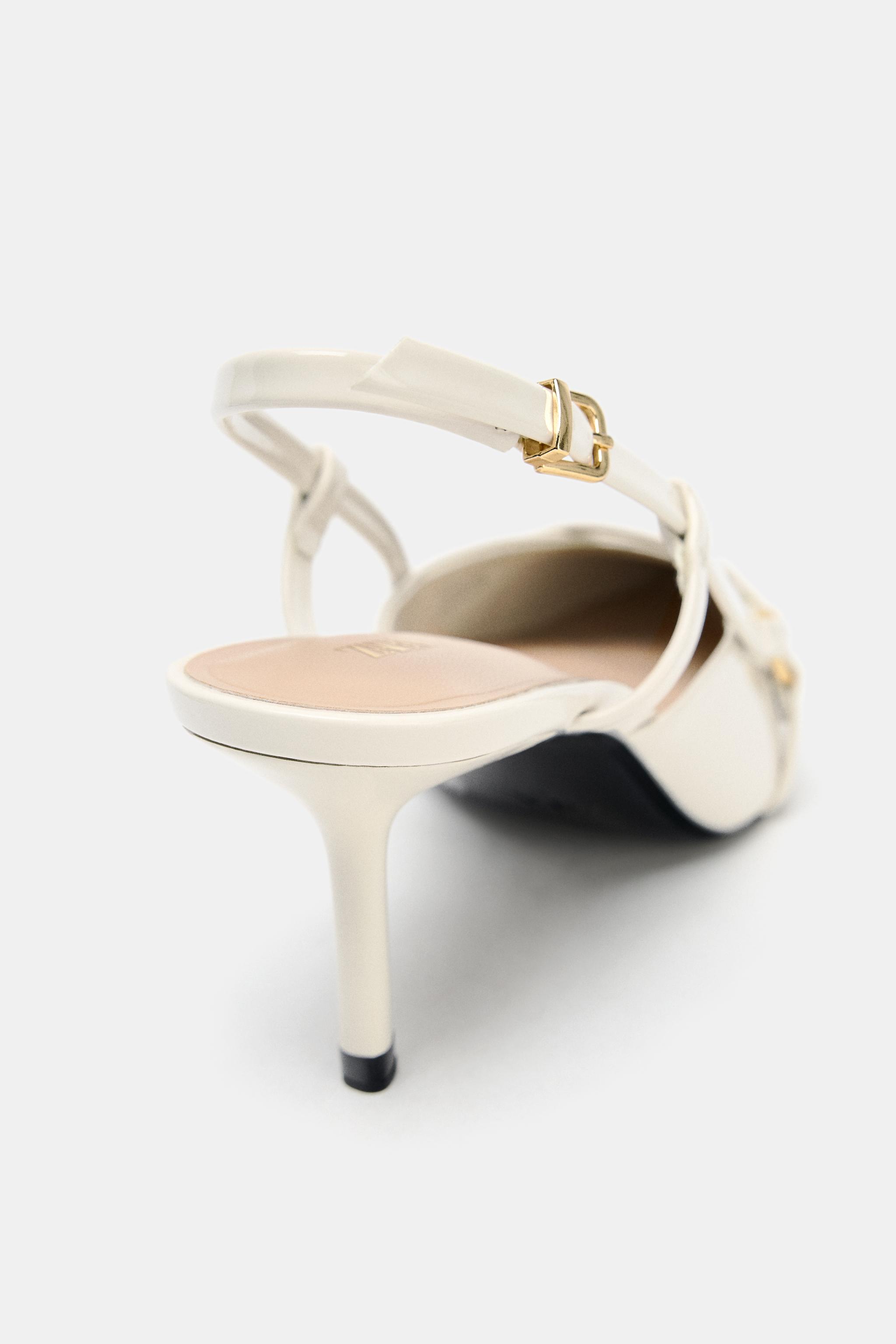 ストラップ&バックル ハイヒールシューズ - ホワイト | ZARA