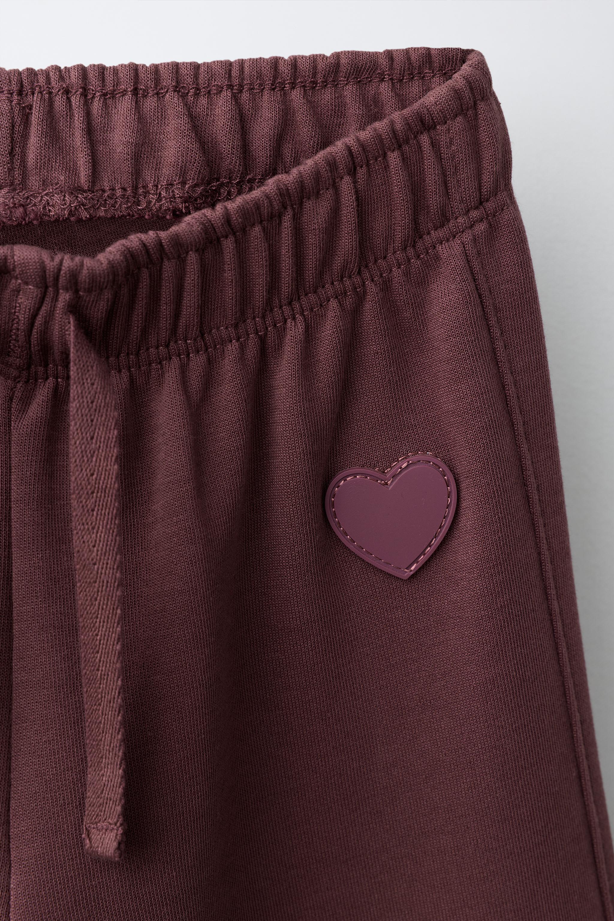 HEART INTERLOCK WIDE LEG PLUSH PANTS