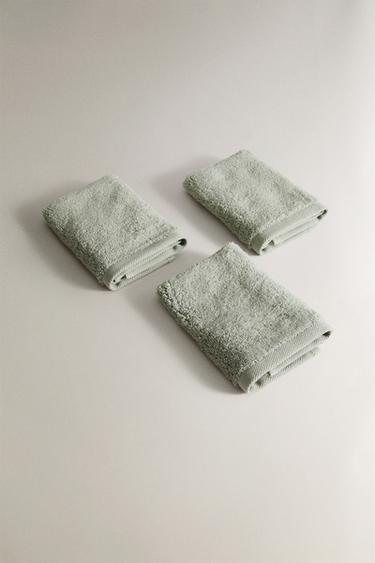 LOT SERVIETTES INVITÉS COTON PREMIUM (LOT DE 3) - Bleu / Vert de Zara - Image 2