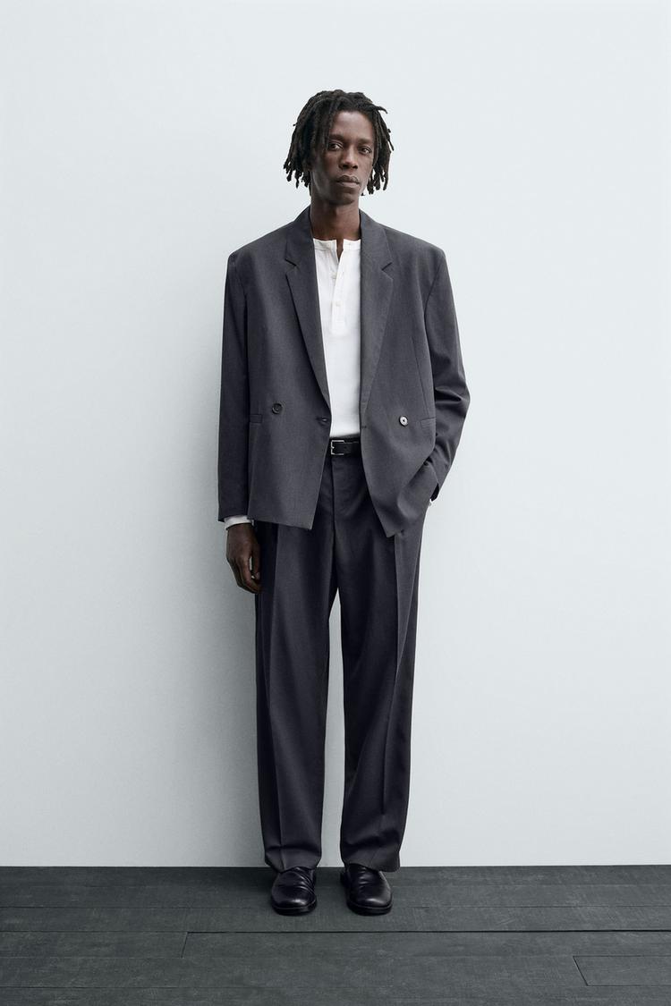 PLEATED SUIT TROUSERS Anthracite grey ZARA India