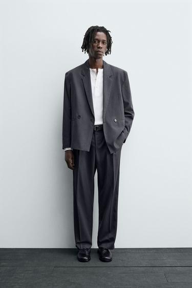 PLEATED SUIT TROUSERS - Anthracite grey by Zara