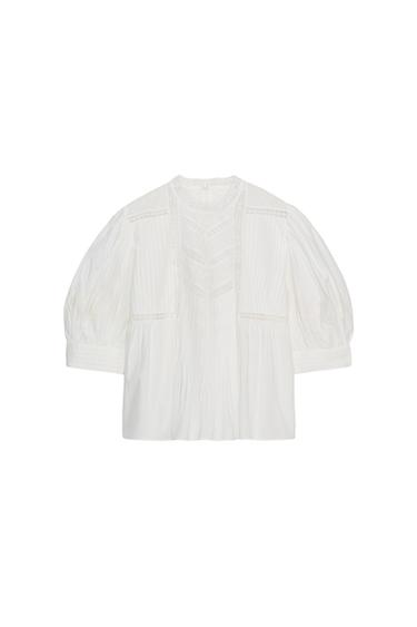 CHEMISE BRODERIES ZW COLLECTION - Écru de Zara