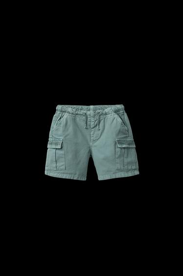 BERMUDA CANVAS CARGO - Azul pato de Zara - Imagen 0