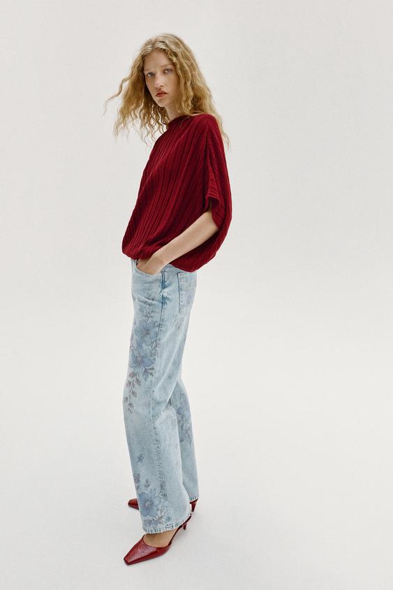 TOP AMPLE EN MAILLE CÔTELÉE - Rouge foncé de Zara - Image 2