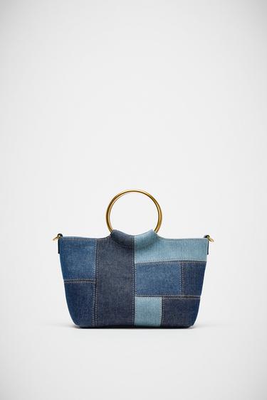 MINI SACA PATCHWORK - Azul Vaquero de Zara