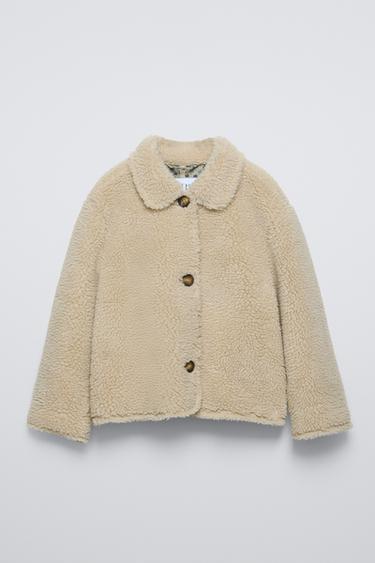 DOUBLE-FACED FAUX SHEARLING COAT - Light beige by Zara