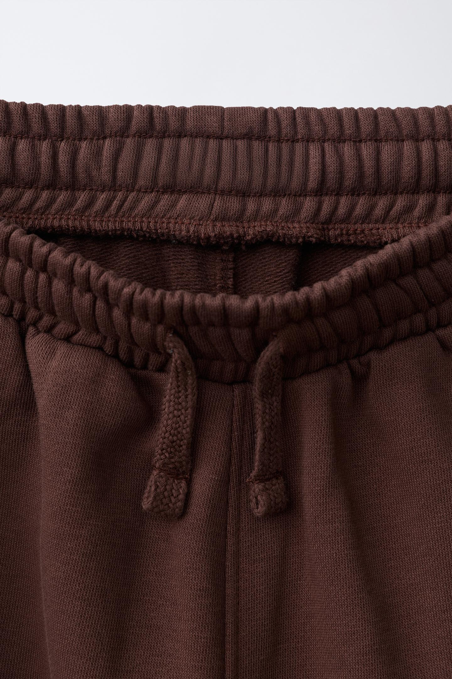 Детский комплект Zara Color Block Sweatshirt and Wide Leg Pants Set, цвет: Коричневый — фото 8