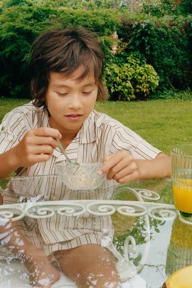 6-14 YEARS / STRIPED SHIRT PYJAMAS - camel by Zara