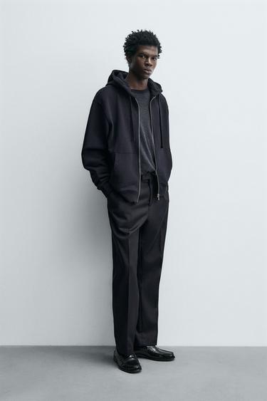 PANTALON STRUCTURÉ 100% LAINE - Bleu marine de Zara - Image 3