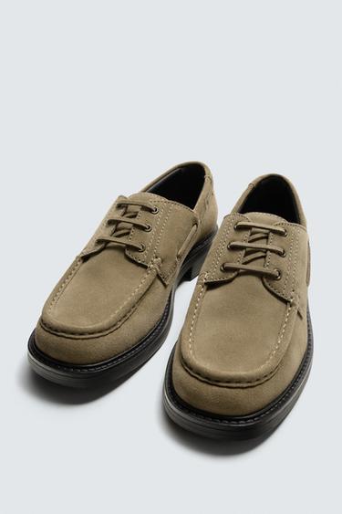 LEATHER SMART DECK SHOES - Beige by Zara - Image 4