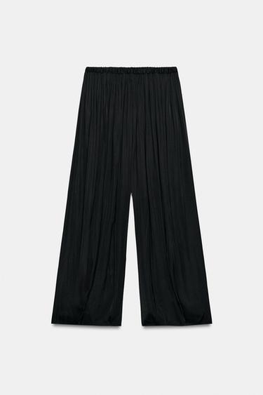 Zara PLEATED BALLOON PANTS - Black