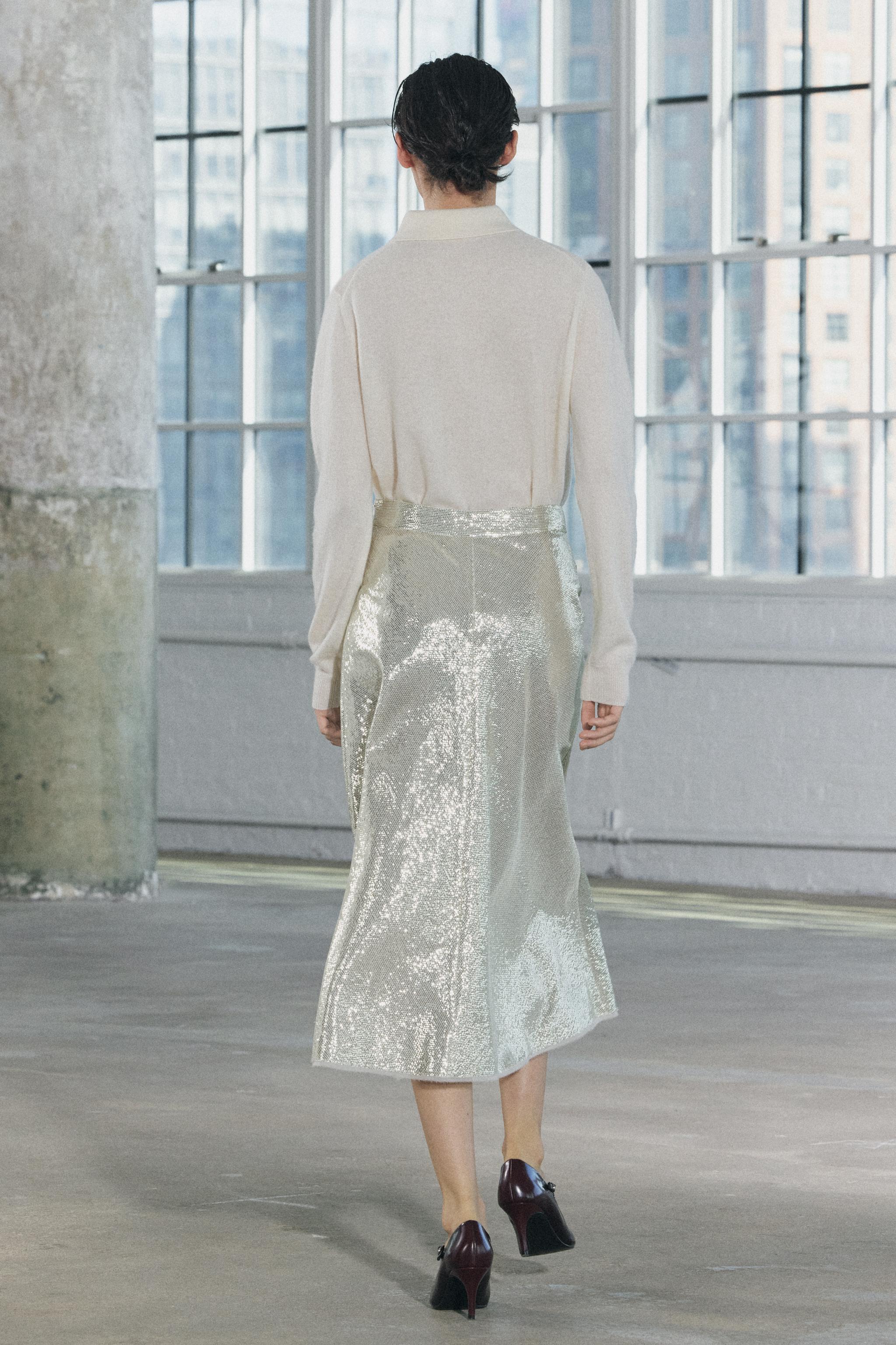 SEQUIN MIDI SKIRT ZW COLLECTION - Gold / Silver | ZARA