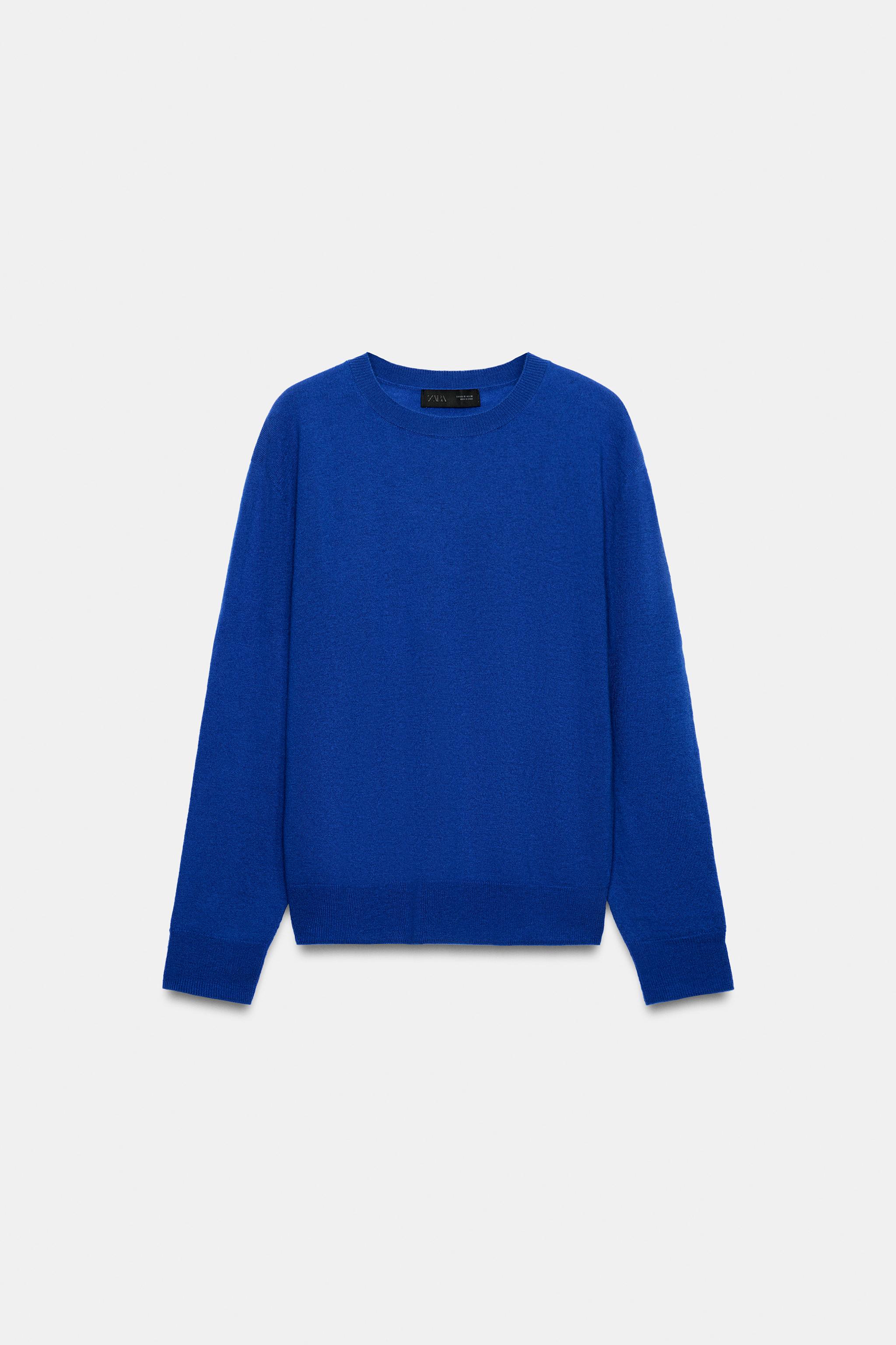 100% EXTRA-SOFT WOOL JUMPER — Bluish