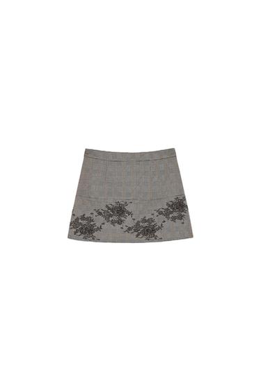 EMBROIDERED MINI SKIRT WITH ZIP