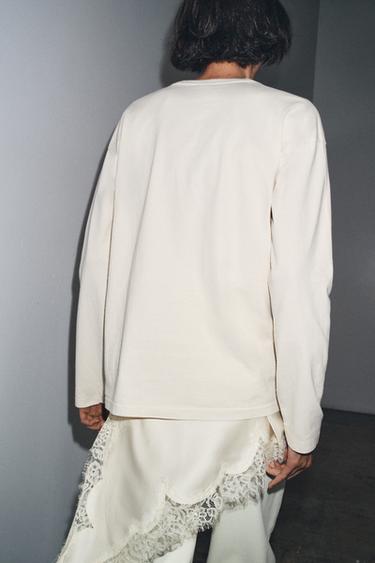 LONG SLEEVE T-SHIRT - camel by Zara - Image 2