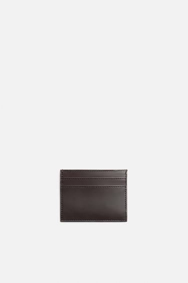 Zara LEATHER CARD HOLDER - Brown