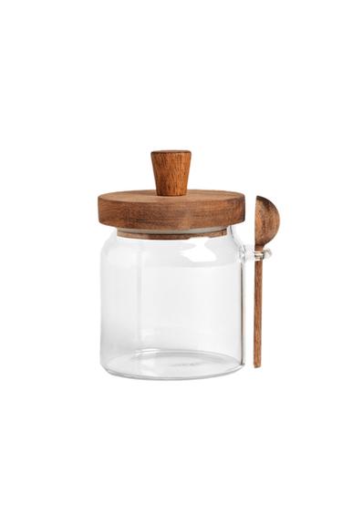 보로실리케이트 우드 설탕통 - Zara 라이트 베이지