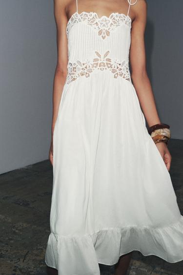 ZW COLLECTION EMBROIDERED DRESS - Ecru by Zara - Image 1