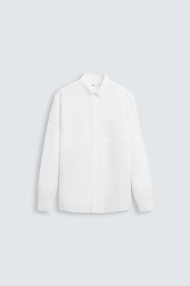 LINEN/COTTON SHIRT - White by Zara